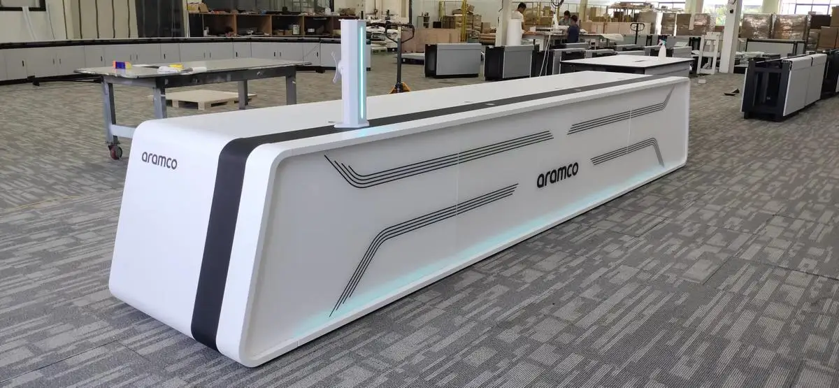 kesino high quality furniture manufacturer curved workstation desk meeting room multi seat conference table control room console