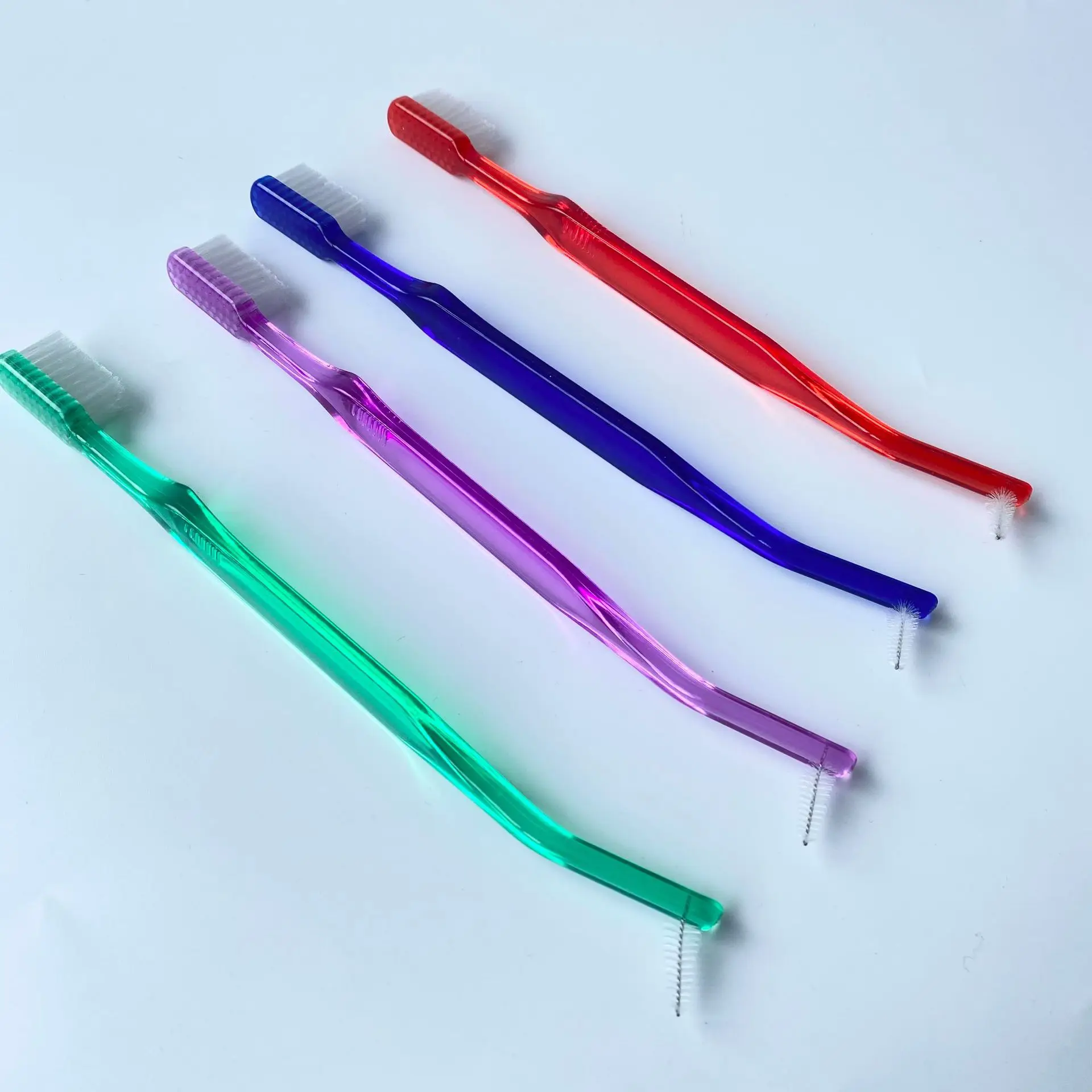 V Shape Double Ended Orthodontic Toothbrush with interdental brush /V shaped Cutting ortho Orthodontic tooth brush