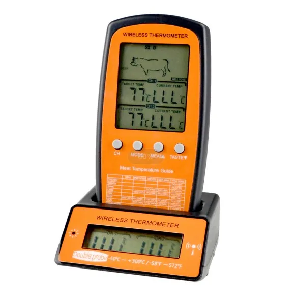 WINYS  Digital Backlight  Wireless Remote Meat Thermometer Dual Probe Cooking Oven BBQ Kitchen Food Thermometer Grilling Barbecu