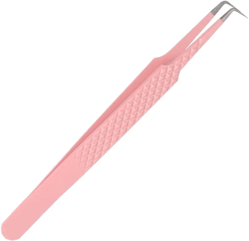 Wholesale Fiber Tip Volume 45 90 Degree Eyelash Tweezers High Quality Tweezer Metal Eyelashes Extension Tweezers