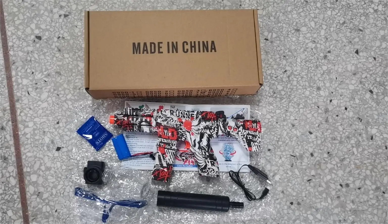 M416 Game Gun Set with CPC Certification, Electric Gel Ball Gun and Graffiti Gel Spray Ball Gun 1000 bullets