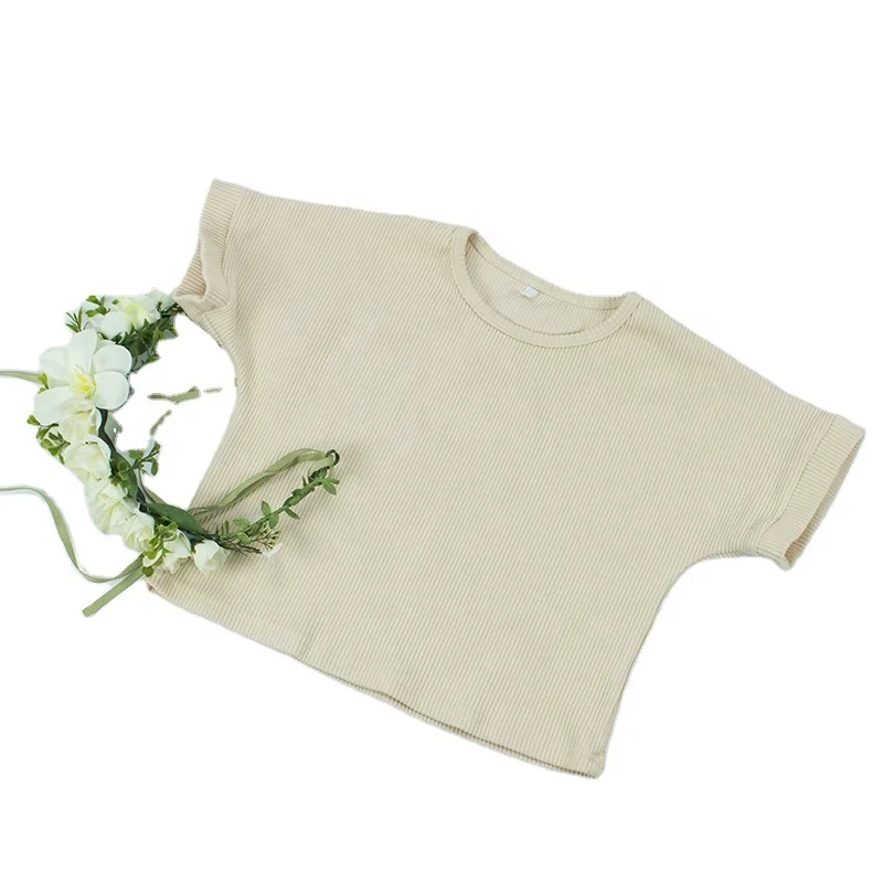
Organic Summer Breathe Freely Wholesale Knitted Short Sleeve Unisex Baby T-shirt 
