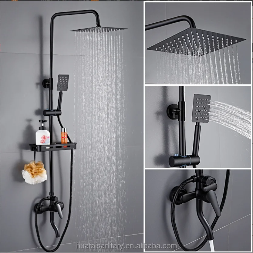 cold water mixer tap set rainfall head mounted brass showerhead rain eu bath shower faucet