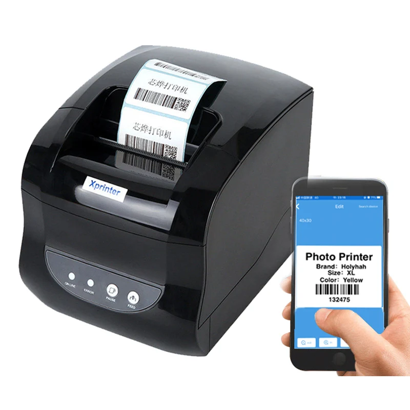 Thermal Label Printer Barcode Sticker Receipt Printers 2 In 1 Print Bill Machine 20mm-80mm for Android iSO Windows