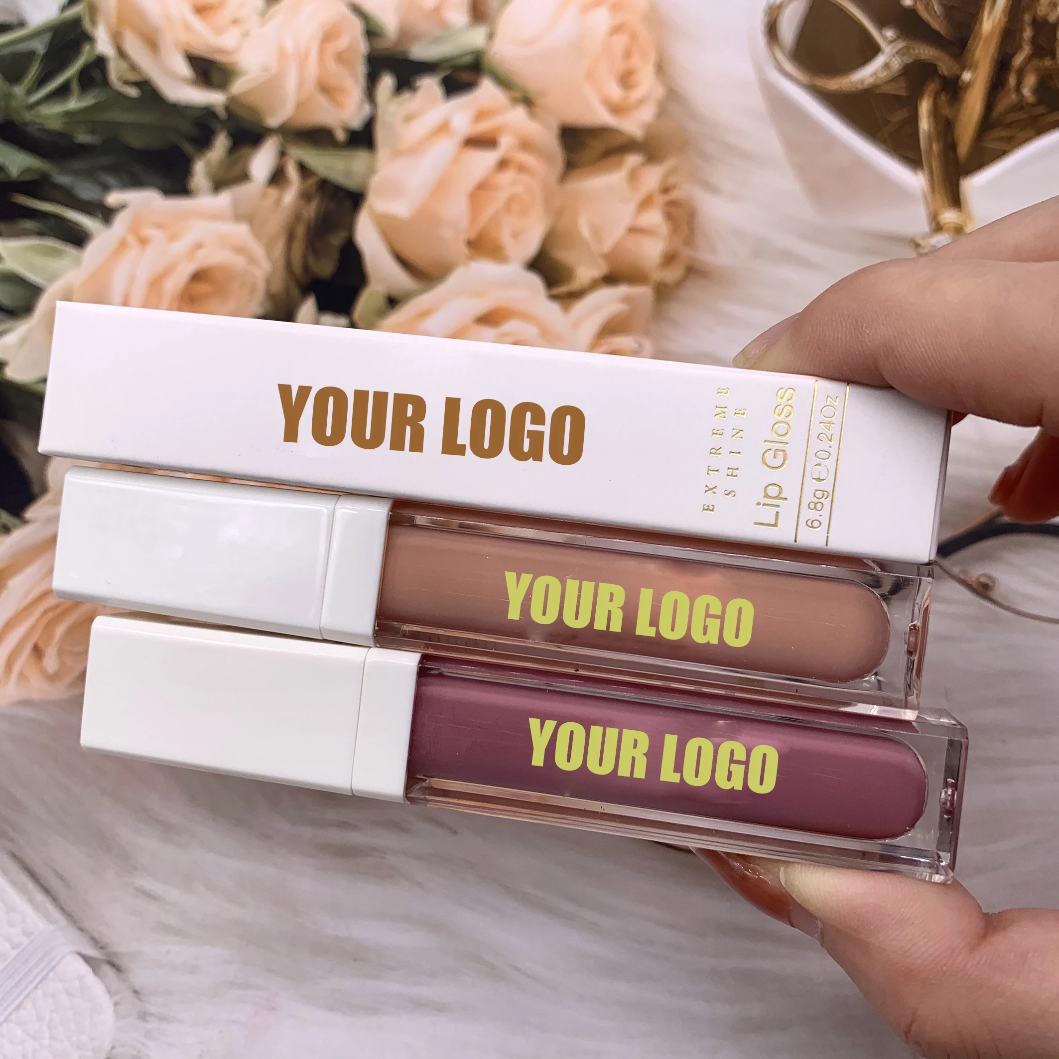 OEM ODM Vegan Plumping Glossy Hydrating Lipgloss Vegan Custom Private Label Cosmetics Shiny Lip Gloss Vendor