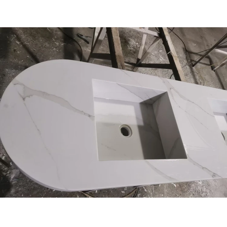 High Quality Artificial Stone Ceramic Sink Home Hotel Wash Basin White Bathroom Sink