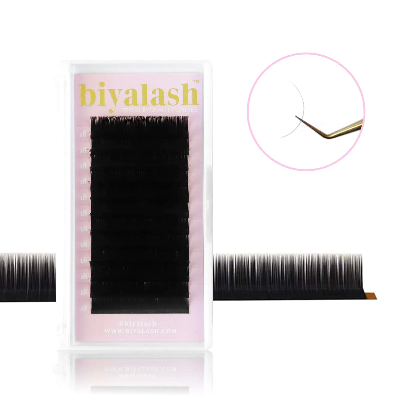 Biya Custom Logo Full Volume C Cc D Dd Lash Extensions Natural Long Eyelash Extension Matte Lash Extension Trays Custom Logo