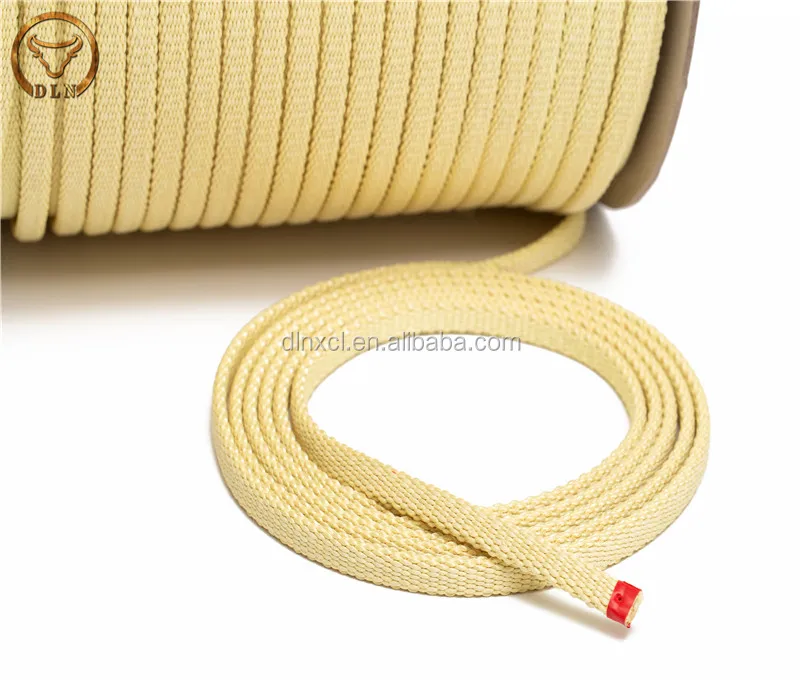 
High temperature resistant flat Para aramid fiber ropes aramid roller ropes for glass tempering industry 