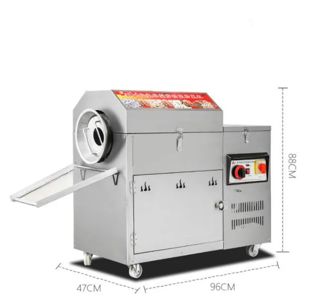 Gas electric two kinds of heating methods chestnut roasting machine commercial nut peanut roaster for sale