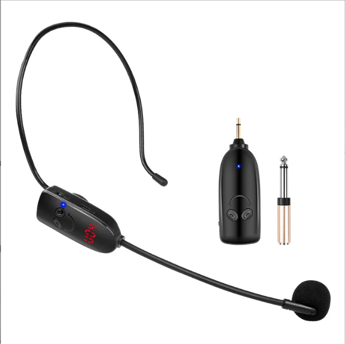 Wholesale custom  UHF wireless head mounted Metal Plastic Detachable microphone teaching loudspeaker Headset  microphone
