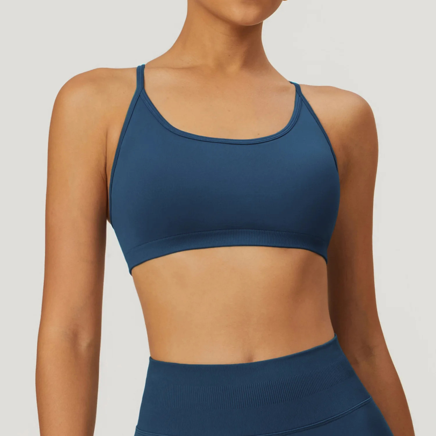 New Product Sports Fitness Seamless Cross Back Yoga Bra Quick Dry Top Yoga Clothing Premium Sense Summer