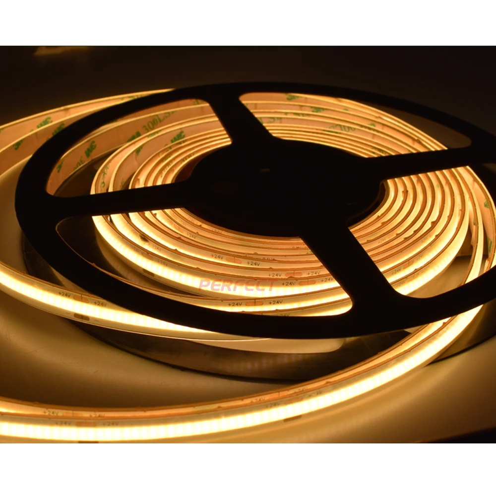 Супер Cob Светодиодная гибкая полоса dc12v 24v 384 светодиодов/m480led/m 528 светодиодов/m cob Высокая яркость светодиодная освещения