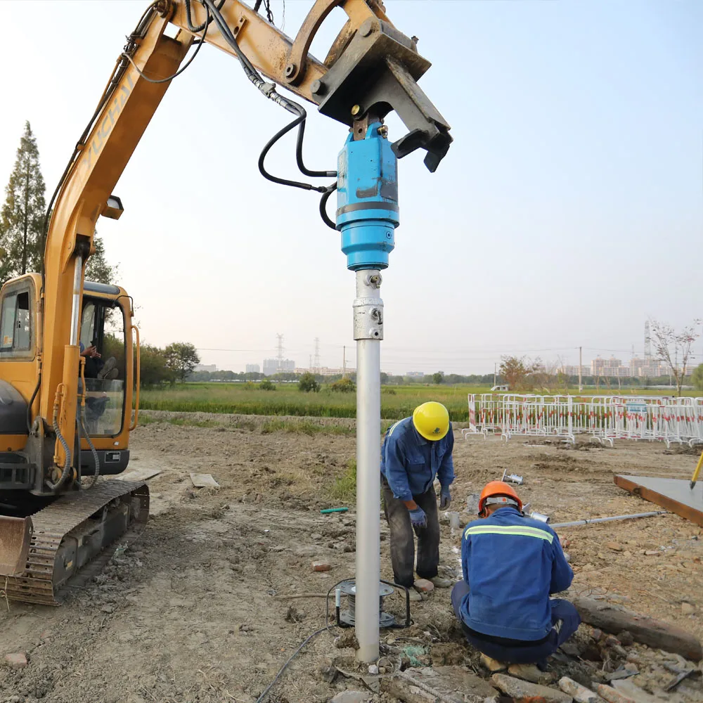 YAH-10C Chinese factory High quality Firm Reusable Utility and pipeline tie downs auger piling system for Excavator tools