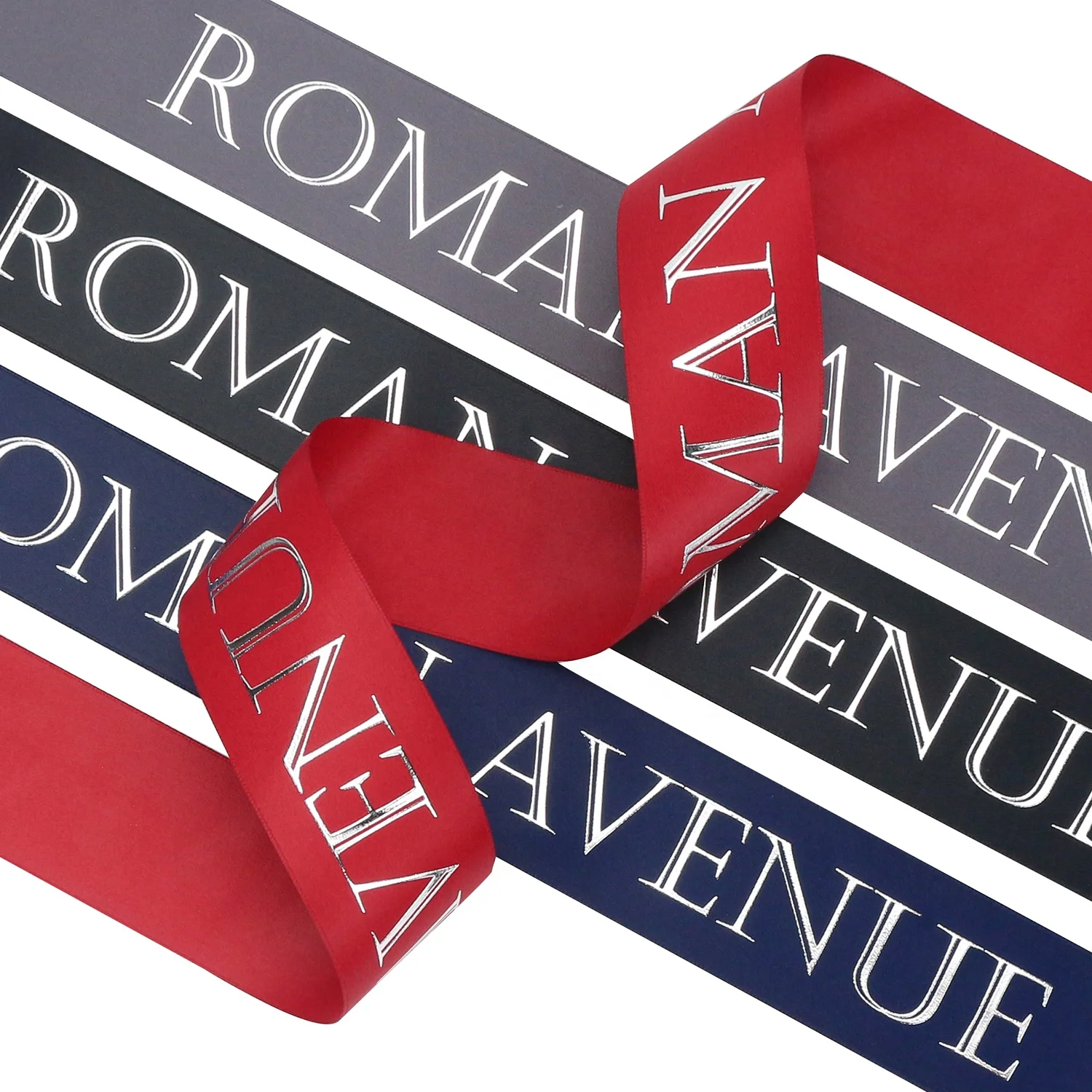 Midi Ribbons High Grade Smooth Luxury Sliver Print Satin Ribbon 196 Colors Customised Silky Ribbon For Crafts Gift Wrapping