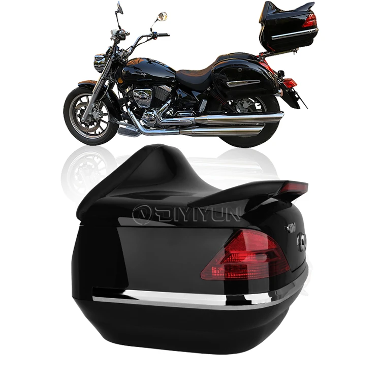 Rear Top Box Delivery Tank Luggage topbox Motorcycle Tail bag Boxes w/ backrest pad led light universal for harley for yamaha