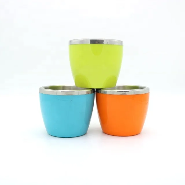 750ml Double Wall Metal Ice Bucket Wine Cooler Bottle Chiller Drink Beverage Tub With Customized Solid Colour Plastic Shell