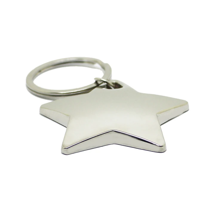 Manufacture Custom Design Logo Blank Metal Key Holder Chain Star Keyring Keychain