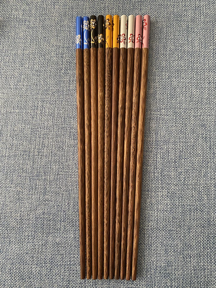 Factory customized hot sale flower blooming rich and precious alloy edging chopsticks