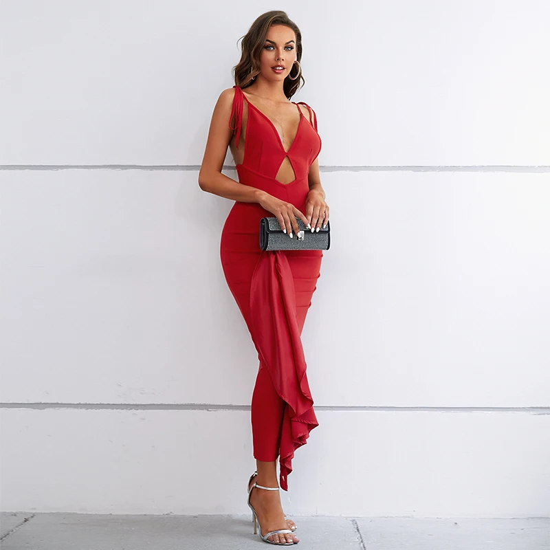 C2239 Новое поступление модное высококачественное женское Сексуальное Вечернее красное платье для выпускного вечера элегантное вечернее