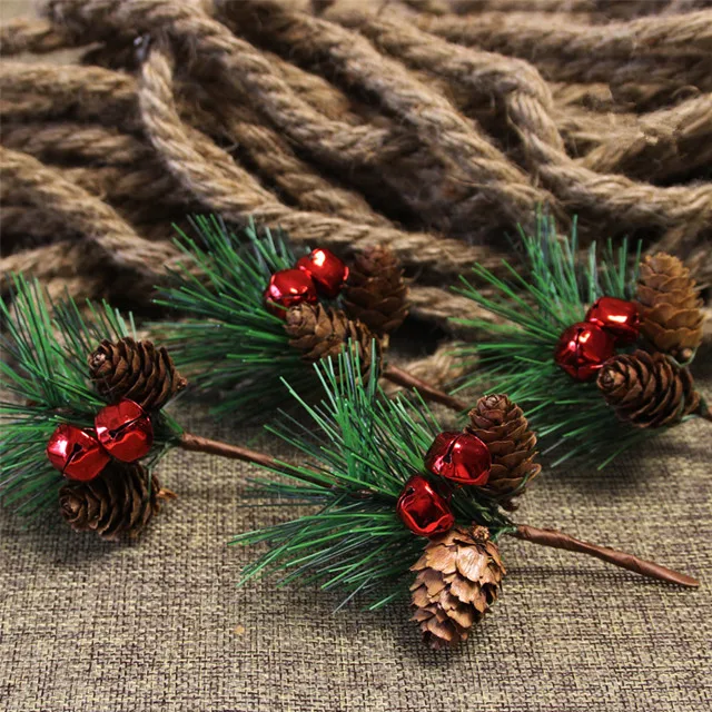 DIY factory cheap Christmas gift accessories Pine needle gift box ornaments Christmas tree accessories pine needles