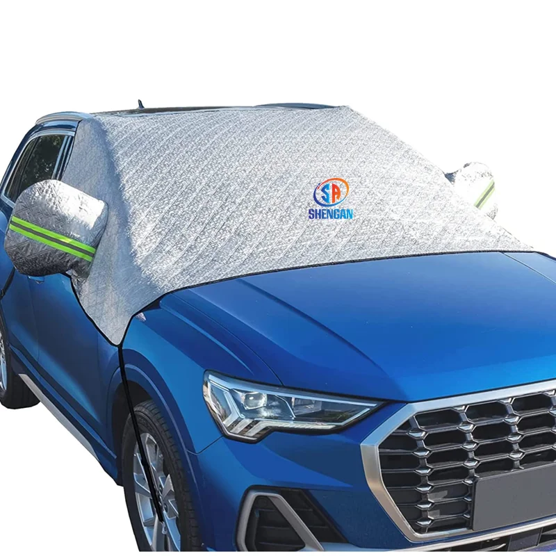 Зимний чехол для ветрового стекла, устойчивый к царапинам УФ-защита, половина автомобиля, спортивный Серебряный Водонепроницаемый чехол из полиэстера под заказ