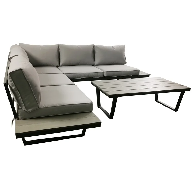 Modern Outdoor 4-Piece Sofa Set Furniture Contemporary Dining PE Rattan Sofa Garden Patio Cast Aluminum Living Room Exterior