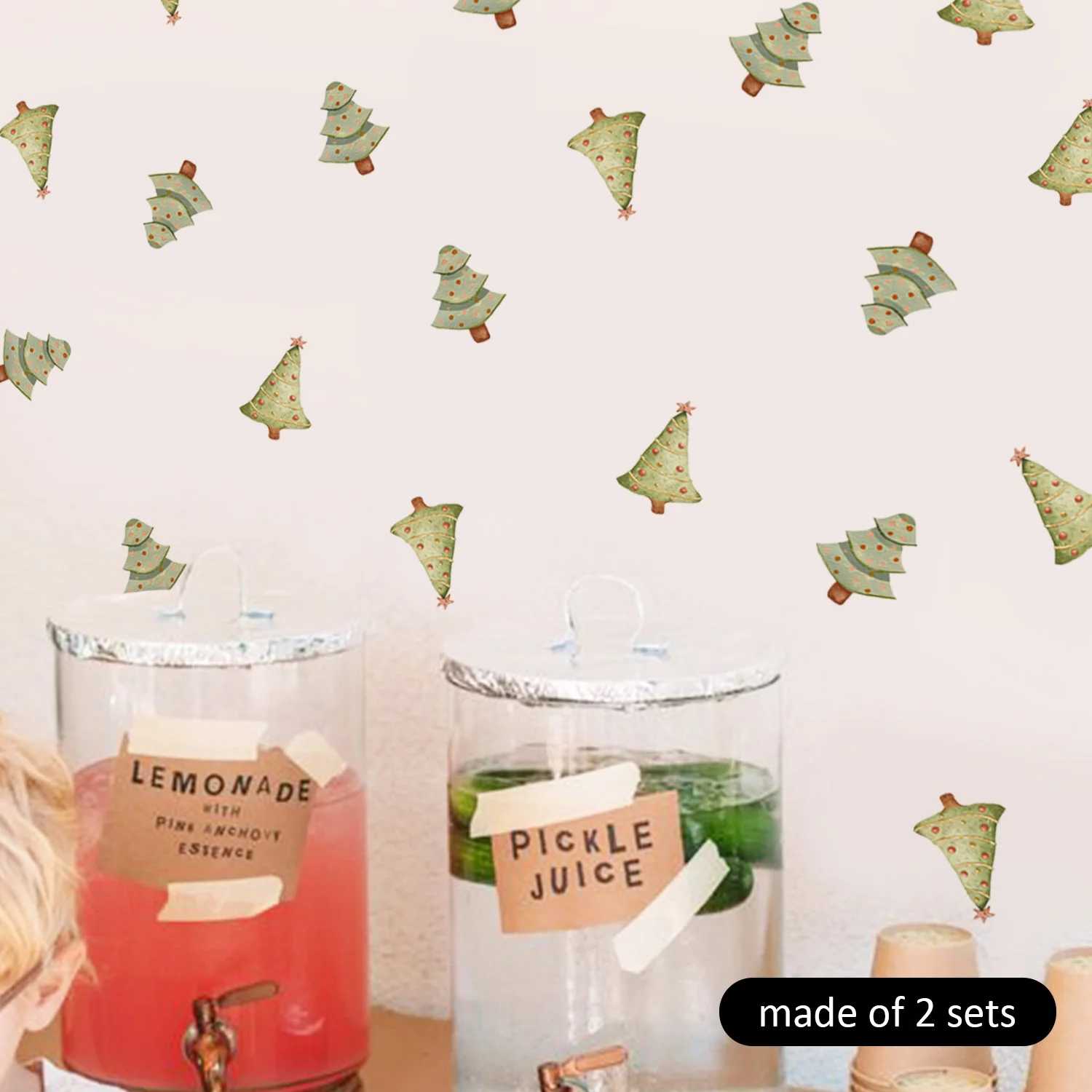 Funlife Christmas Nursery Cute Tree Wall Stickers Self Adhesive Decals for Kids Bedroom Suitable for any colors of walls