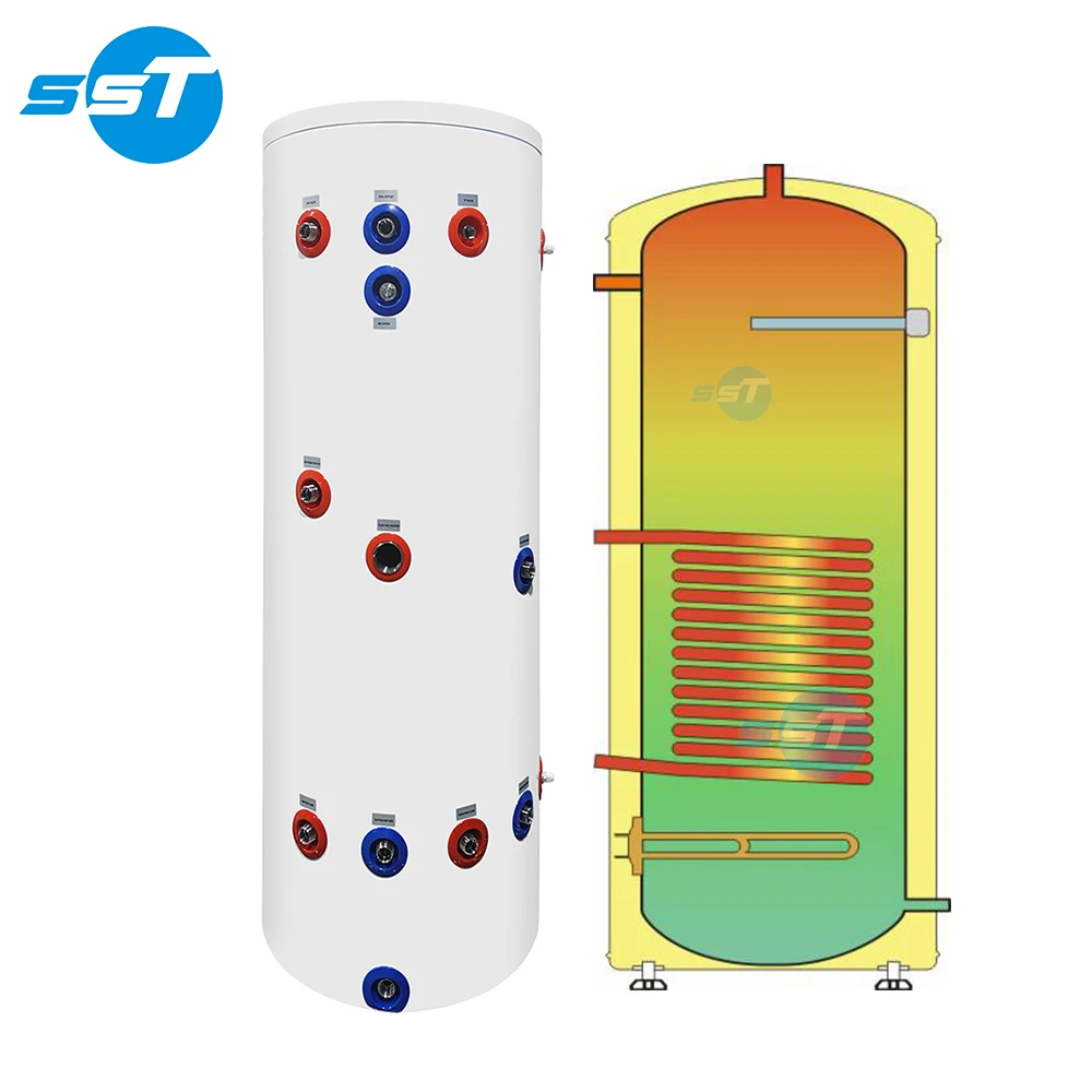 Wholesale stainless steel tank 100 litre 200 litre 250litre 300 litre 500 litre hot water storage boiler for heat pump