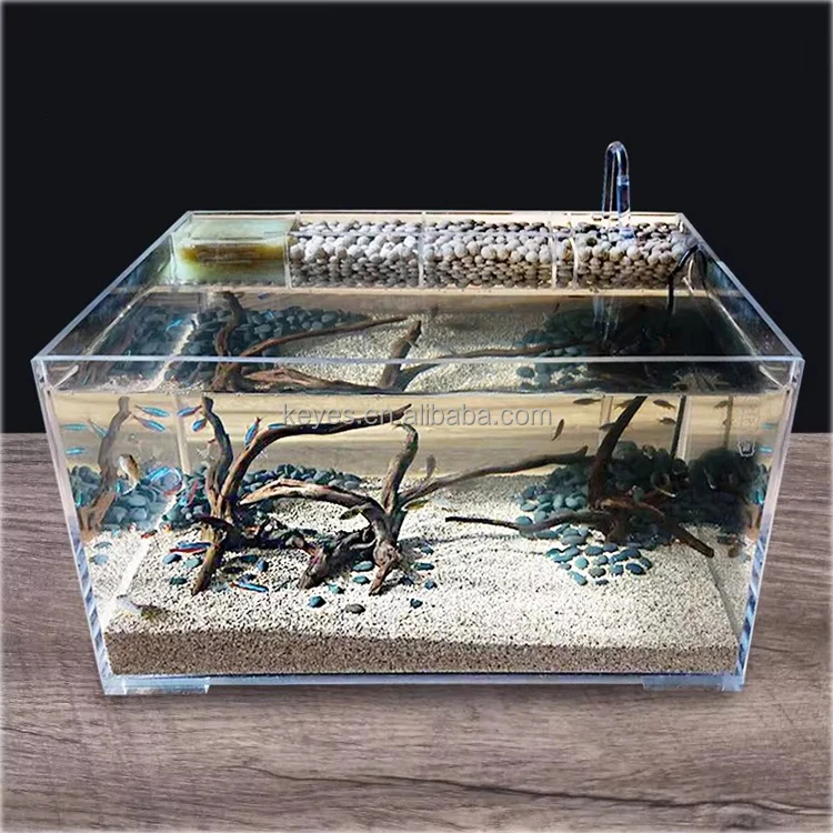 Usb Mini Plastic Fish Tank For Betta Fish Desktop Aquarium Kit With Filter And Led Lighting Acrylic fish tank display stand