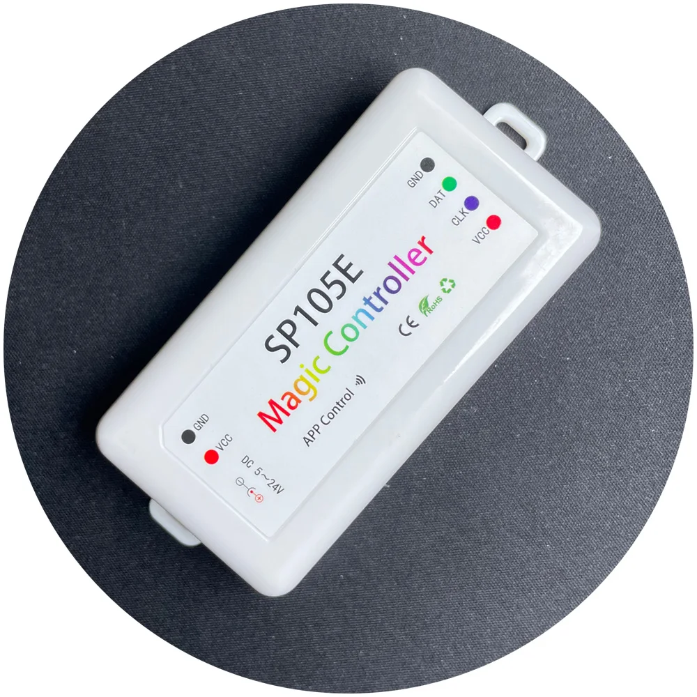 Factory price blue tooth phone APP control sk6812 ws2812 sk9822 dmx rgb rgbw digital LED controller SP105E