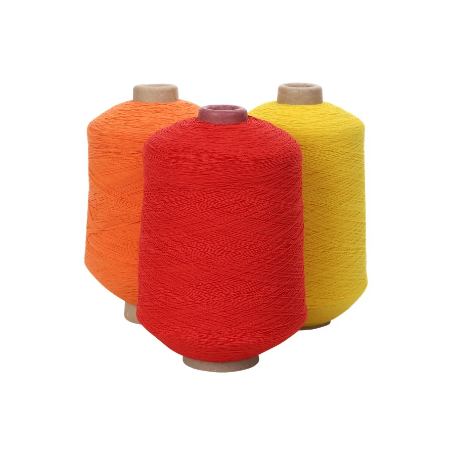 elastic rubber spandex covering yarn elastic rubber double covered polyester thread latex yarn