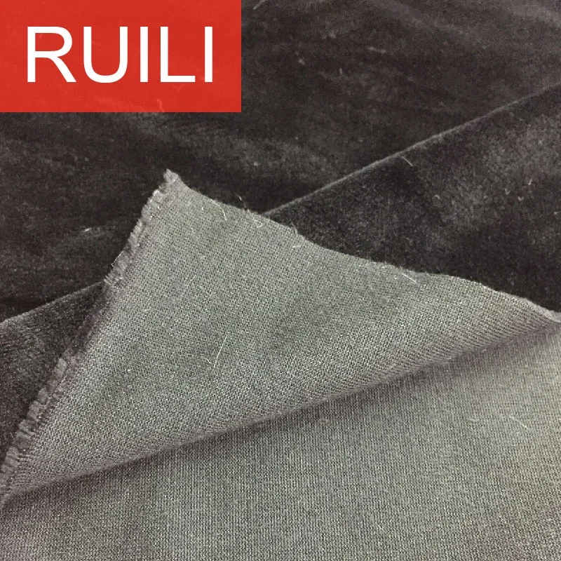 95%Polyester 5%Spandex black elastic super soft 2mm EF Velboa textile fabric