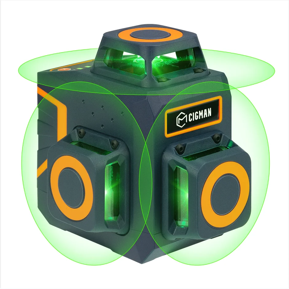 Green 360 Self Leveling Rotary Laser Level 3D 12 Lines Horizontal & Vertical Cross Line Nivel Laser Measuring Tools