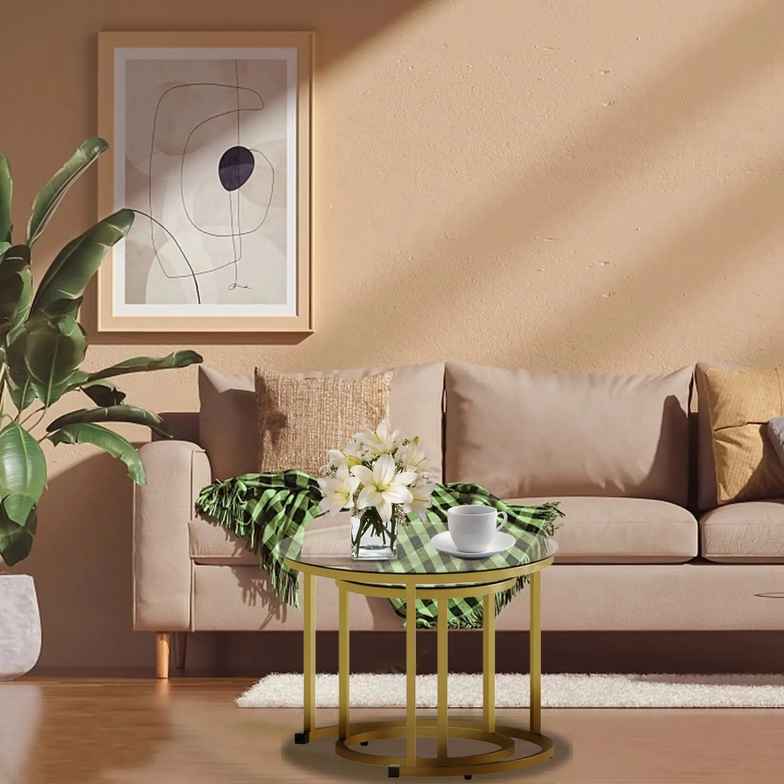 Customized Italian Design Glass Top Side Coffee Tea Table Sets Modern Simple Home Hotel Office Use Living Room Furniture