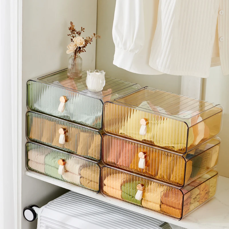 Household Bra Wardrobe Cabinet Closet Grid Divider Box Underwear Socks Storage Plastics Drawer Organizers Storage Box