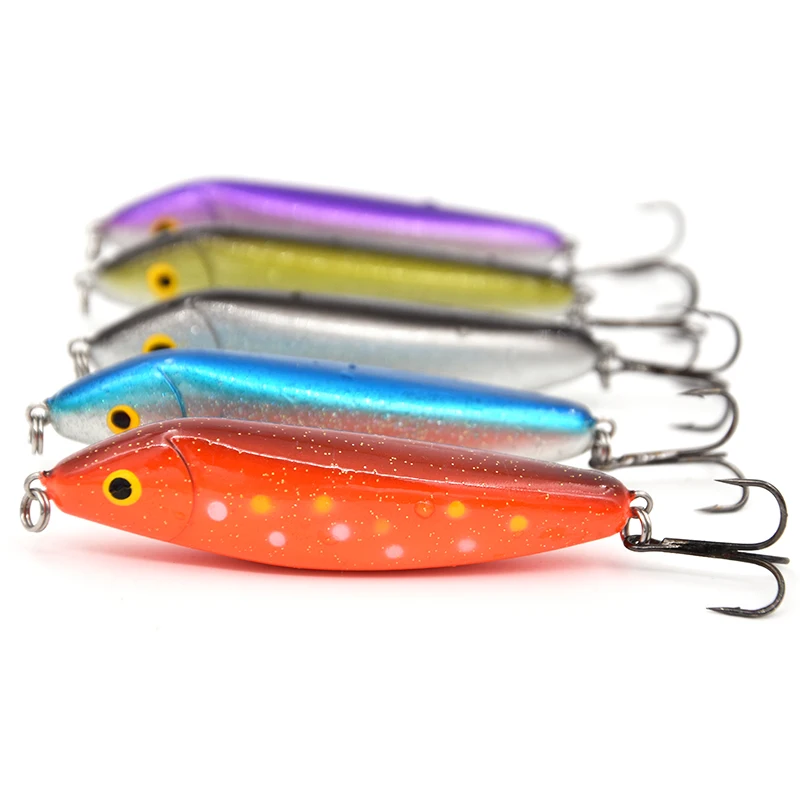 80mm 22g spoon lure Plastic Fishing Lures hard baits Spoon Hard Fishing Lure Treble Hook Salmon Bass Fishing Baits