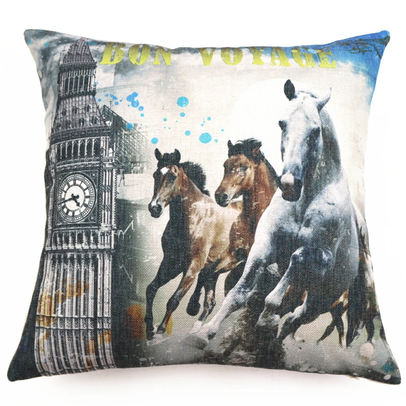 Modern square american style animal printing hotel cushion cover woven cushion case