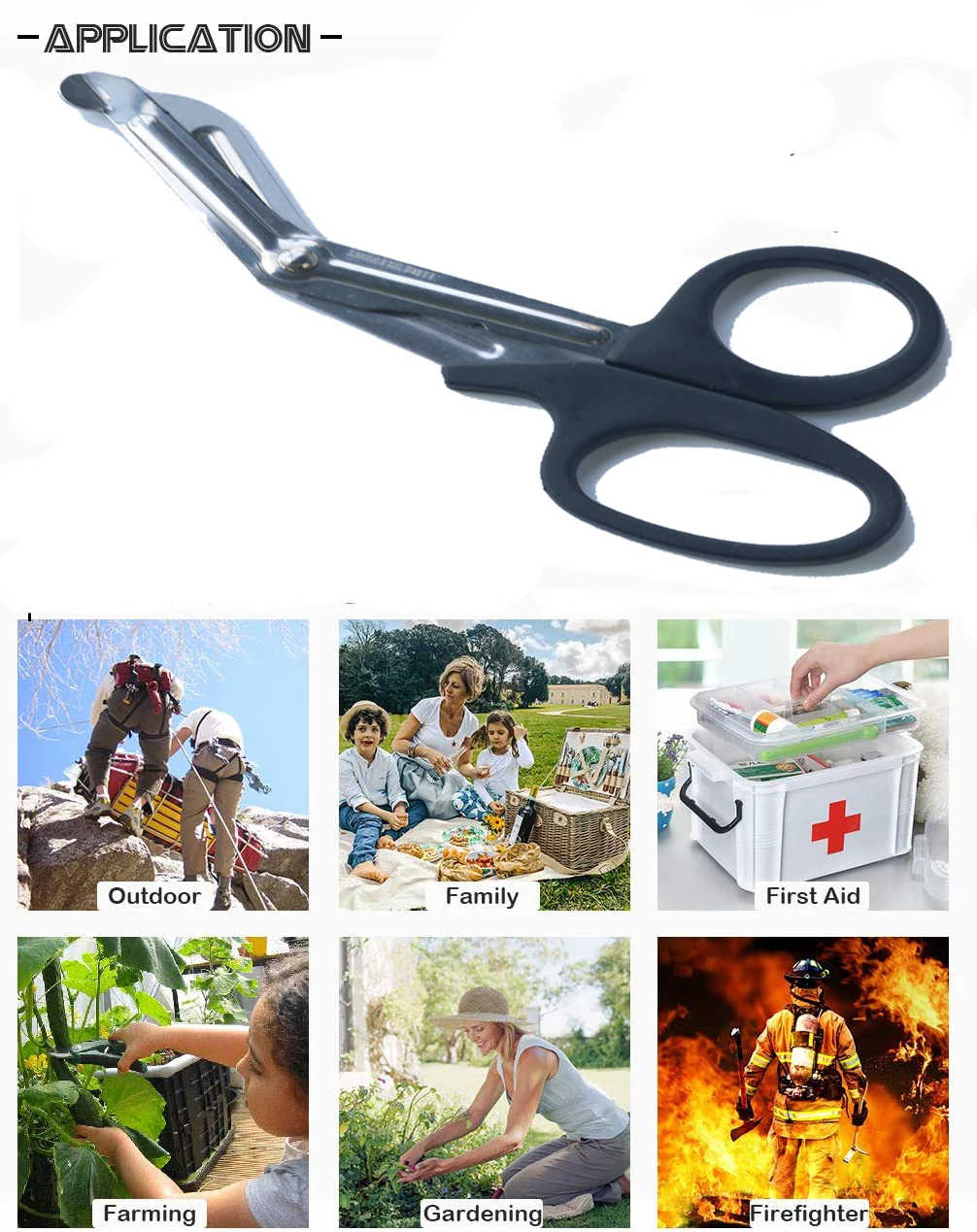 wholesale first aid small size stainless steel bandage scissors high quality trauma shears 14.5 cm