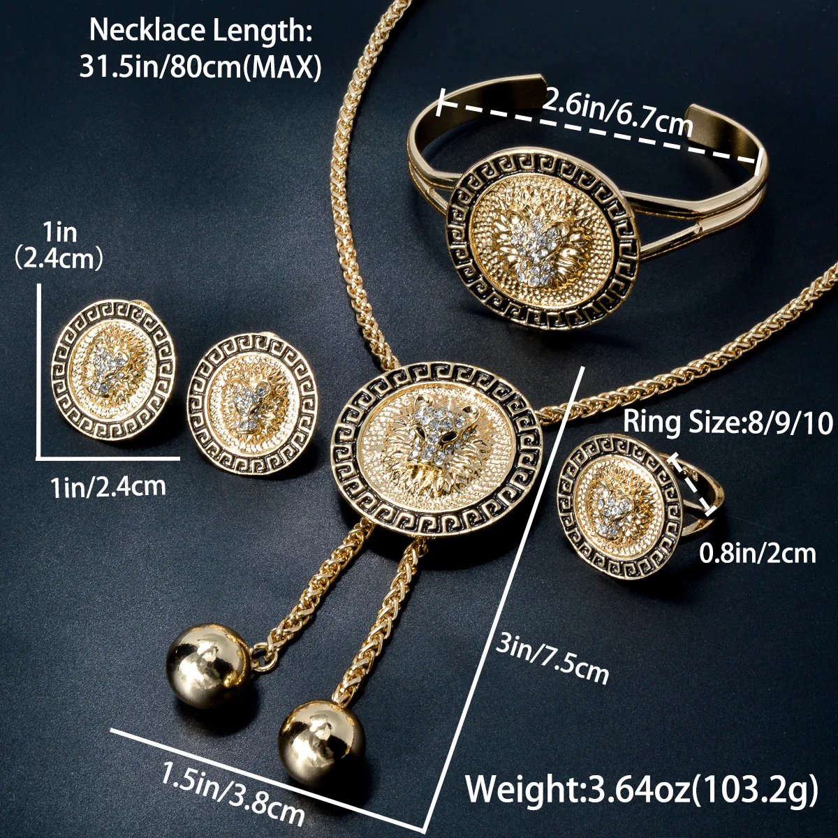 Fashion Brand jewelry Dubai 14k Gold Plated Wedding Bride jewelry Sets For Women