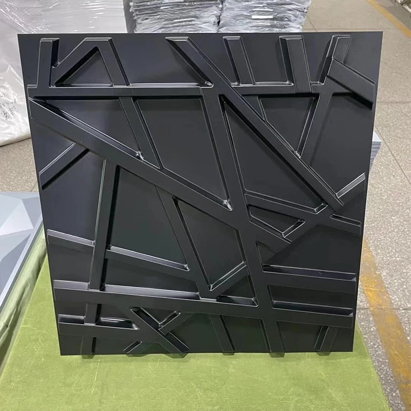 House Decoration Wallpaper adhesive Removable Odorless TV background Waterproof Pvc 3D Wall Panels Black