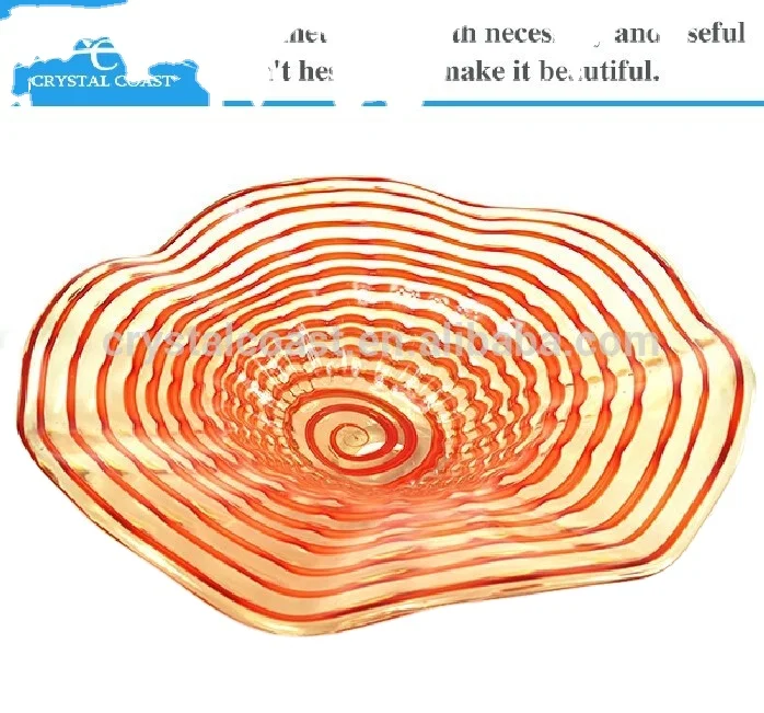 large color murano hanging wall glass plate for table top wedding decoration wholesale