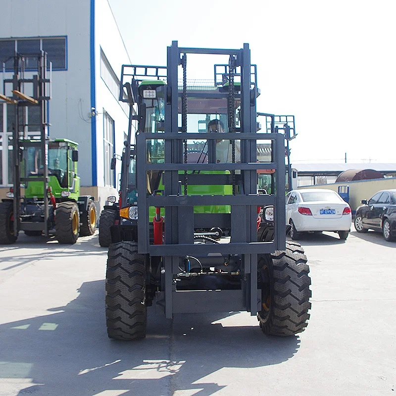 WGFT Discount Diesel Forklift Truck Cheap Non-Slip Off-road Tire 3-6 Ton All Rough Terrain Off-road Fork Lift Forklift