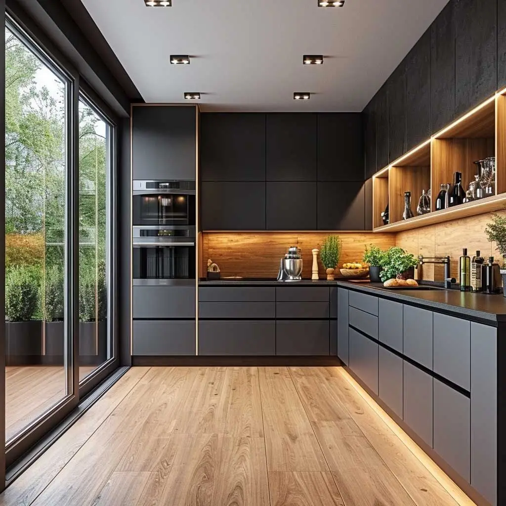 CBMmart Classic Kitchen Cabinet Walnut Custom Chinese New Kitchen Furniture Cabinet Walnut Wood Kitchen Cabinets For Sale
