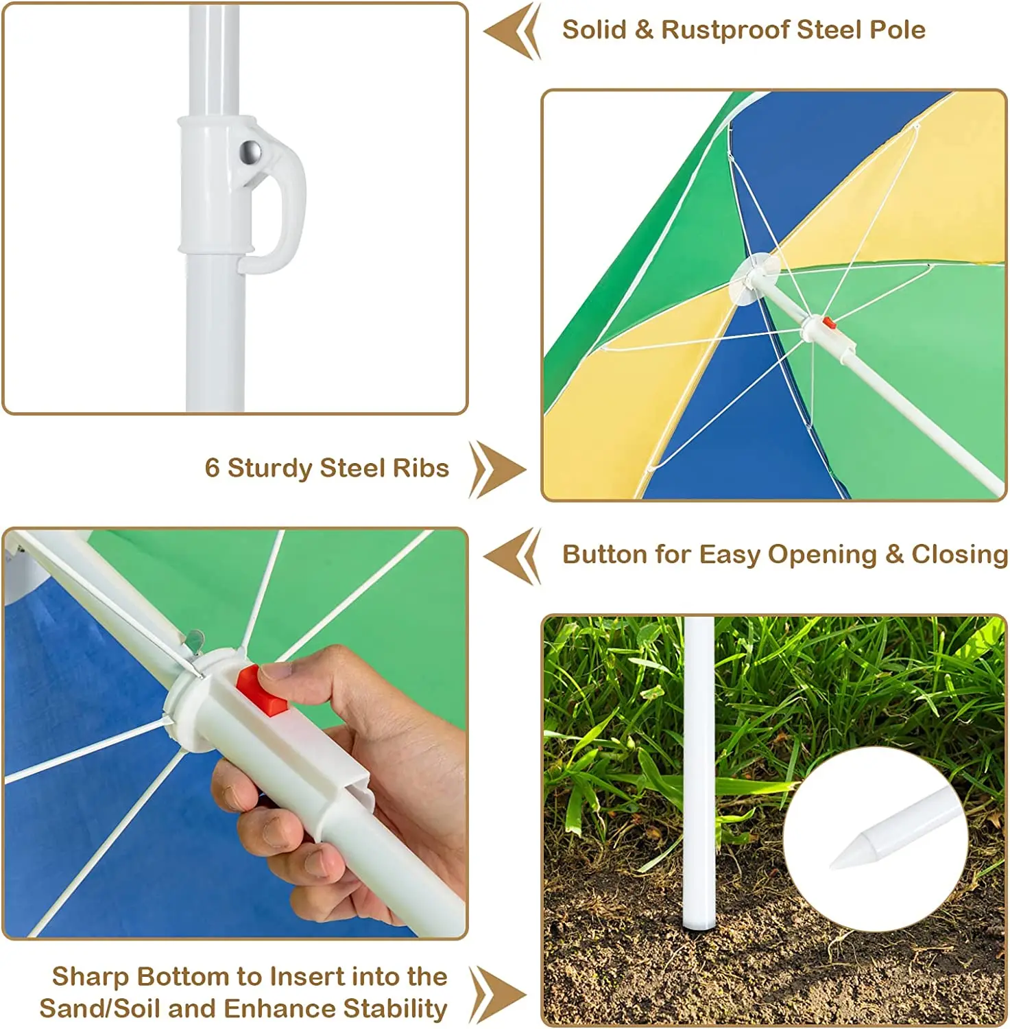 Kids Picnic Table Height Adjustable Umbrella, Removable Tabletop Children Outdoor Toy Play set Wooden Convertible Activity Table