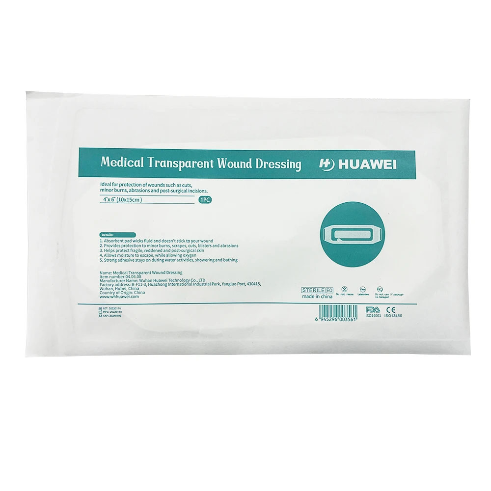 Medical Disposable Supplies Transparent Wound Dressing PU Dressing for Wound Care with frame