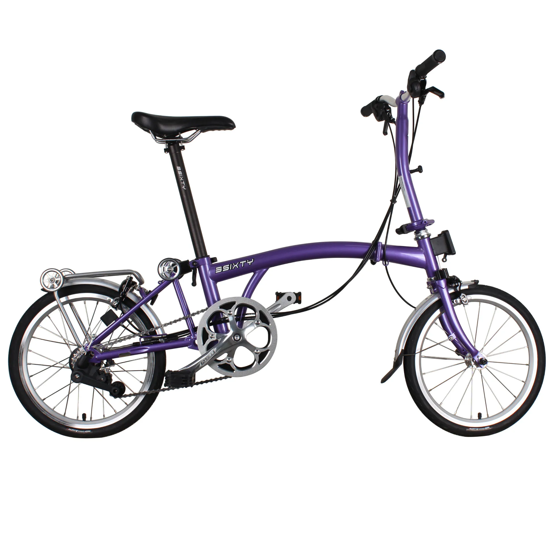 3Sixty Folding Bike Adult City Bicycle M-Bar S6  Purple