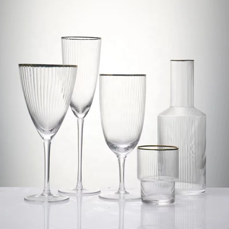 Дешевые хрустальные Украшенные мероприятия Прокат золотые бокалы в оправе