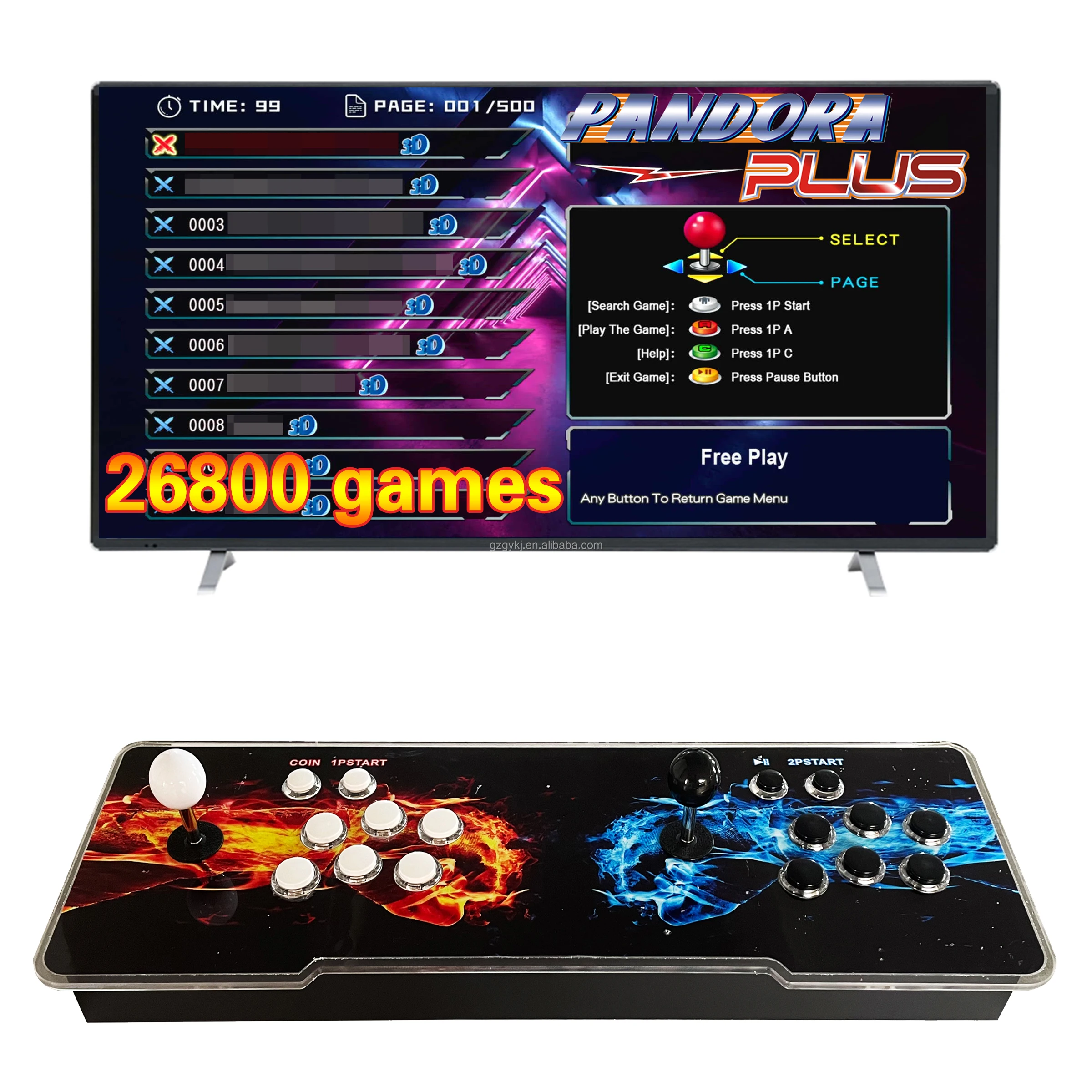 Factory wholesale Advanced family video game arcade double rocker video game 26800 game arcade boxes