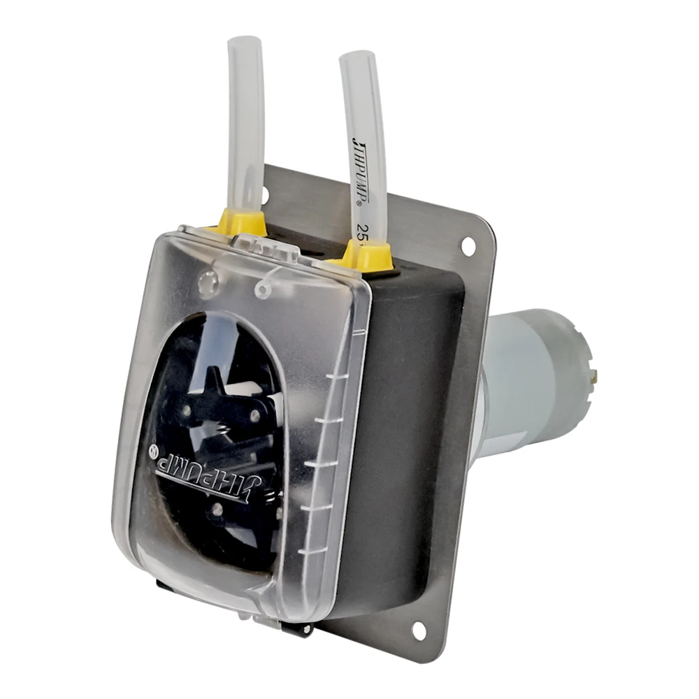 JIHPUMP Small 24V DC Peristaltic Pump with Tygon Tubing for Chemicals Liquid Filling Machine