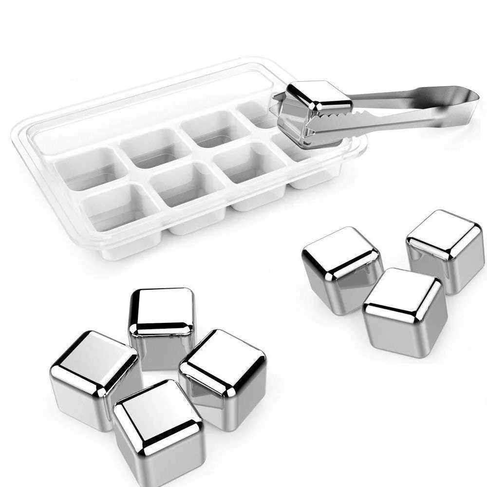 Нержавеющая сталь ледяной куб виски кулер блоки камень колы пива охладитель кубики льда